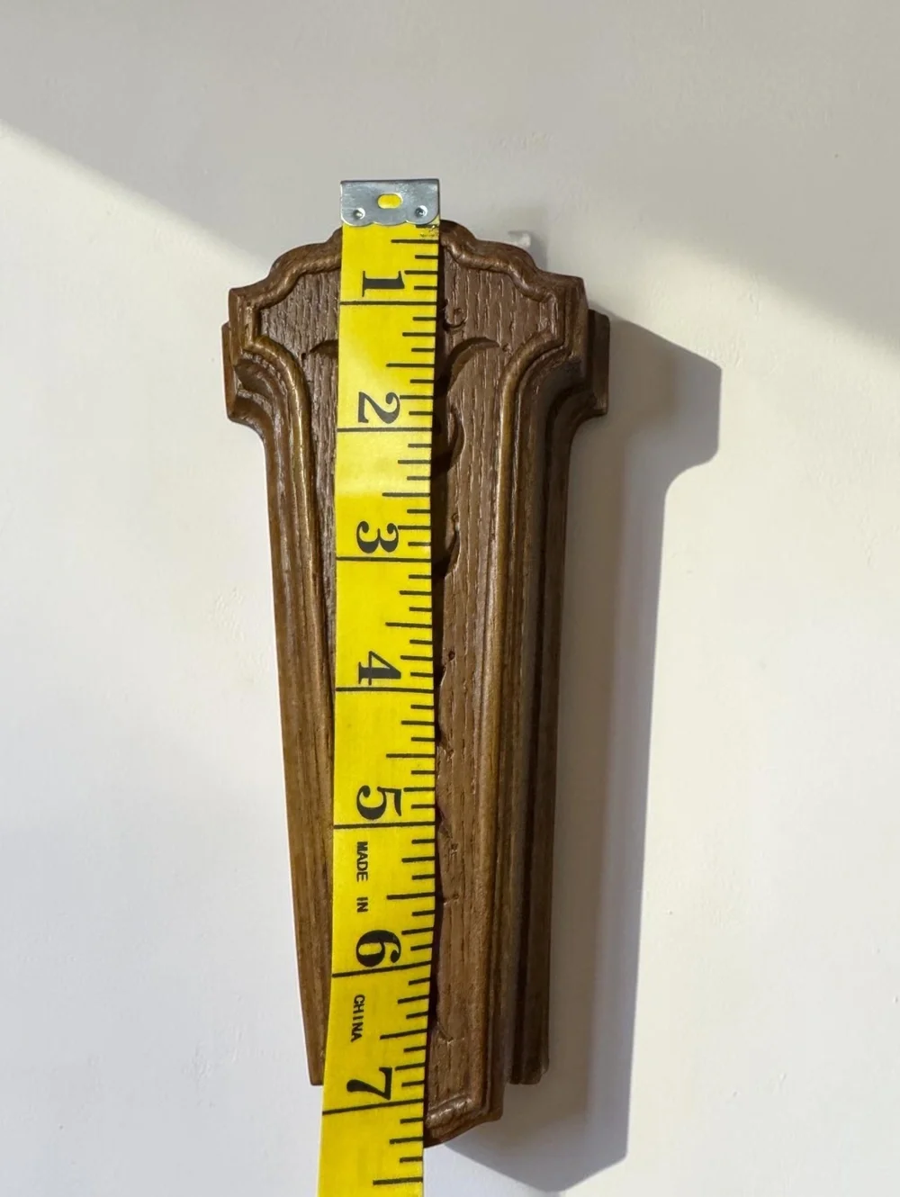Vintage 1981 HOMCO Syroco Faux Wood Wall Pocket Floral Heart Folk Art Decor